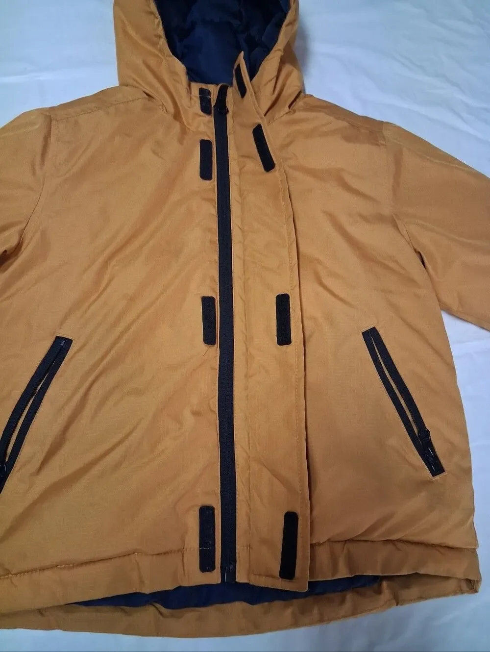 Old Navy Hooded Puffer Jacket - Mustard Yellow Little Boy's Size XS (5)